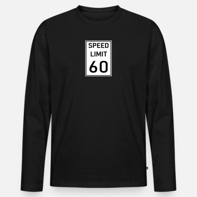 60 - Männer Premium Bio Langarmshirt - Schwarz