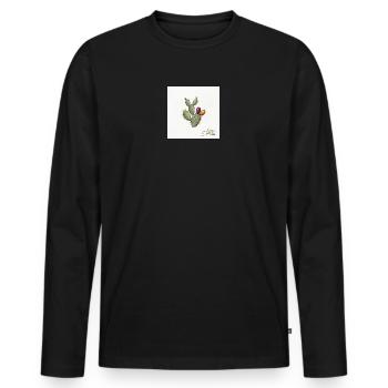 Cactus Illustration with Colorful Fruits - Men's Premium Organic Long Sleeve Shirt - black - Front - Nico (187cm)