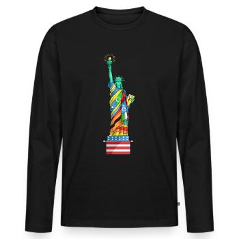 Anti-Racism Racism - Human Rights - Men's Premium Organic Long Sleeve Shirt - black - Front - Nico (187cm)