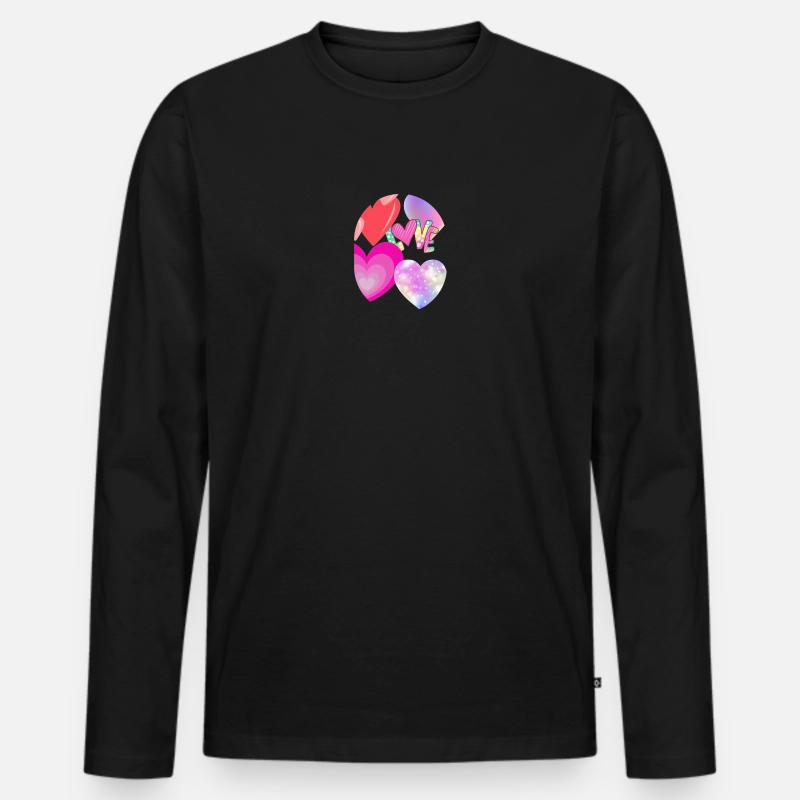 Love Overflow - Männer Premium Bio Langarmshirt - Schwarz
