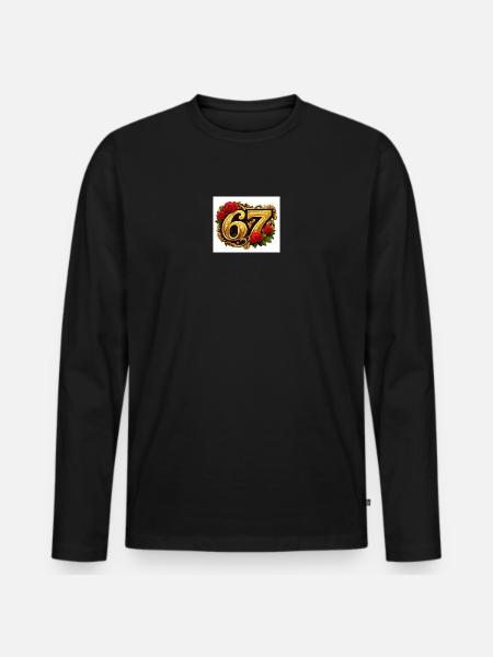 Golden67 Rose Frame - Men's Premium Organic Long Sleeve Shirt - black