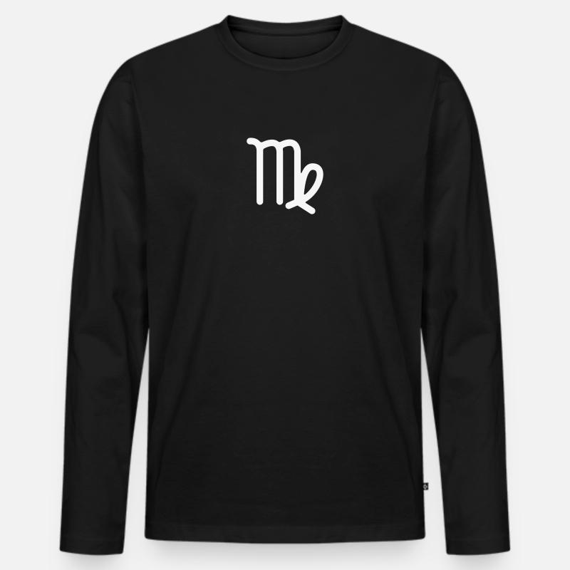 Sternzeichen Jungfrau - Männer Premium Bio Langarmshirt - Schwarz
