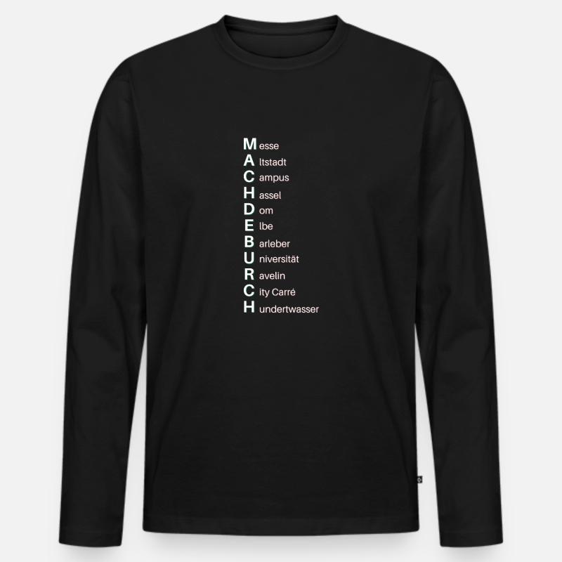 Machdeburch - Männer Premium Bio Langarmshirt - Schwarz