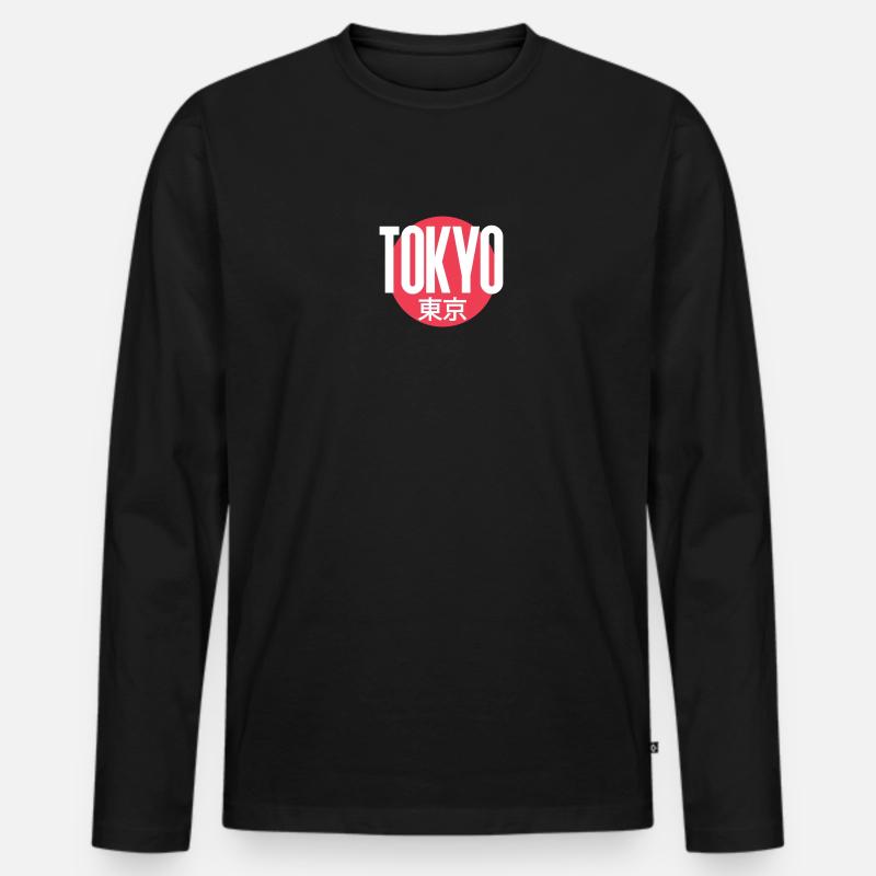Tokyo - Männer Premium Bio Langarmshirt - Schwarz