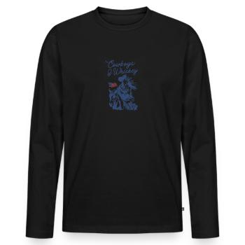 Country Cowboys And Tequila Rodeo Vintage Horse - Männer Premium Bio Langarmshirt - Schwarz - Vorne - Nico (187cm)