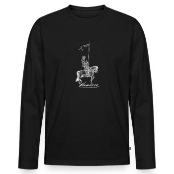 Husaria Kavallerie Polen Flagge Slawen Geschichte - Männer Premium Bio Langarmshirt - Schwarz - Vorne - Nico (187cm)