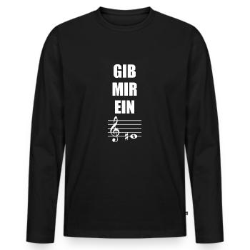 Gib mir ein Eis - Männer Premium Bio Langarmshirt - Schwarz - Vorne - Nico (187cm)