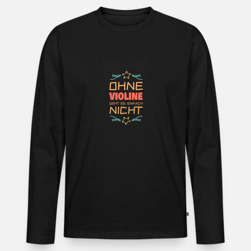 Violine - Männer Premium Bio Langarmshirt - Schwarz