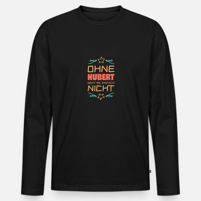 Hubert - Männer Premium Bio Langarmshirt - Schwarz