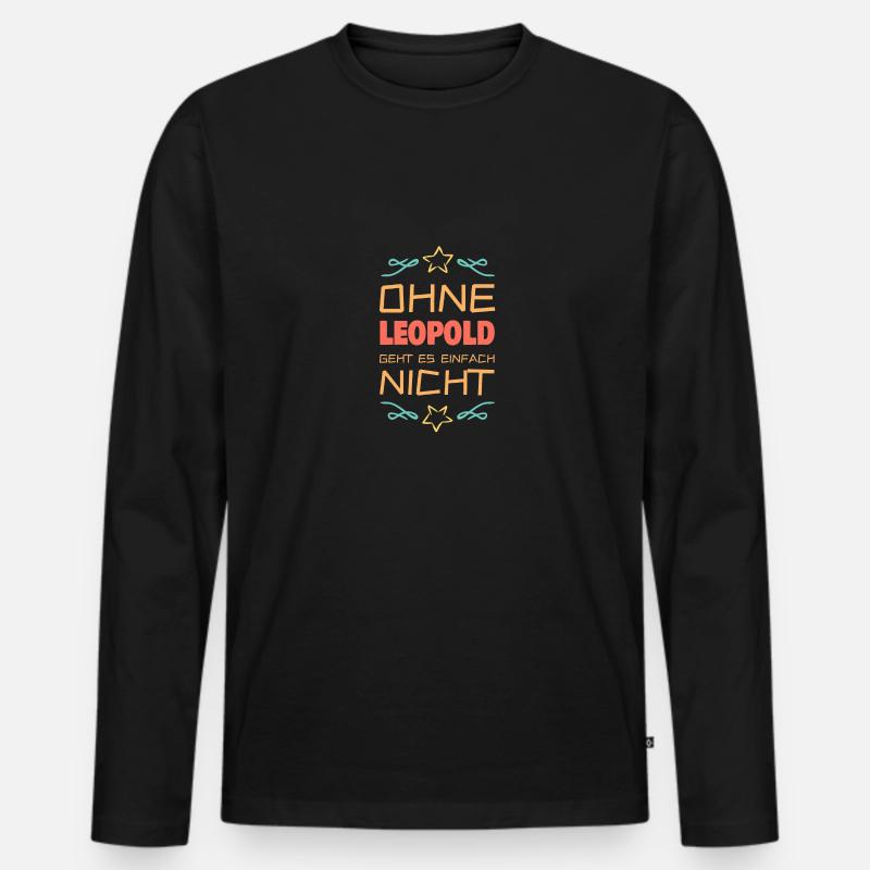 Geschenkidee Leopold - Männer Premium Bio Langarmshirt - Schwarz