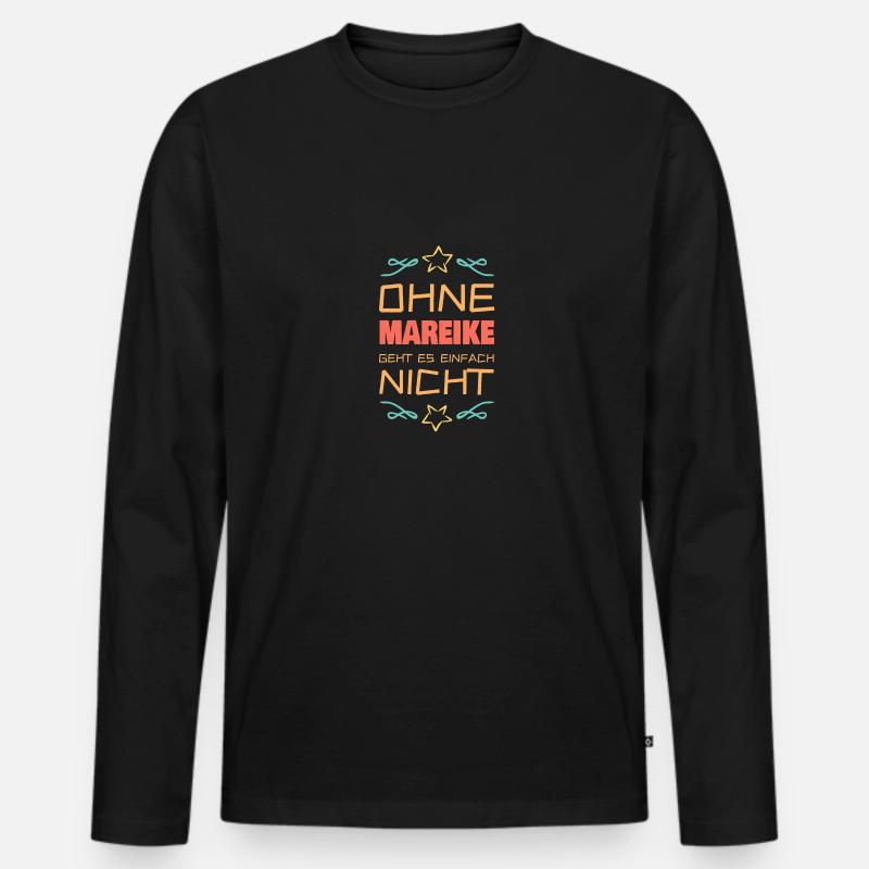 Ohne Mareike - Männer Premium Bio Langarmshirt - Schwarz