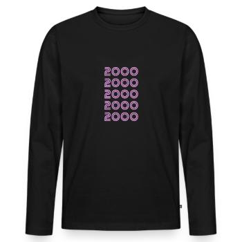 2000 - Men's Premium Organic Long Sleeve Shirt - black - Front - Nico (187cm)