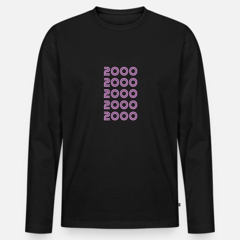 2000 - Männer Premium Bio Langarmshirt - Schwarz