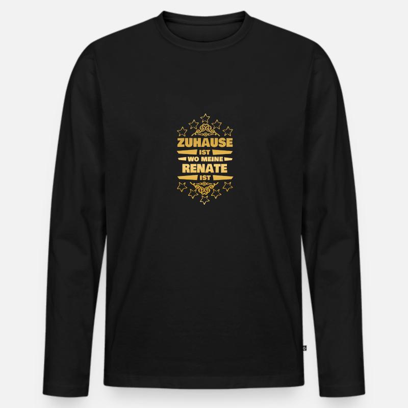Freundin Renate - Männer Premium Bio Langarmshirt - Schwarz