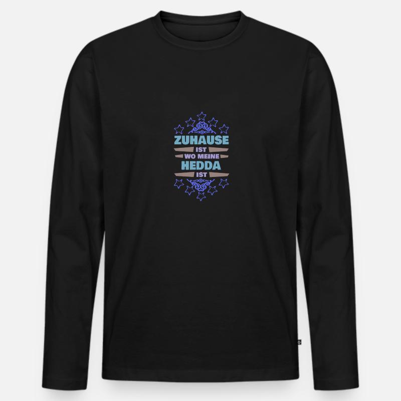Vorname Hedda - Männer Premium Bio Langarmshirt - Schwarz