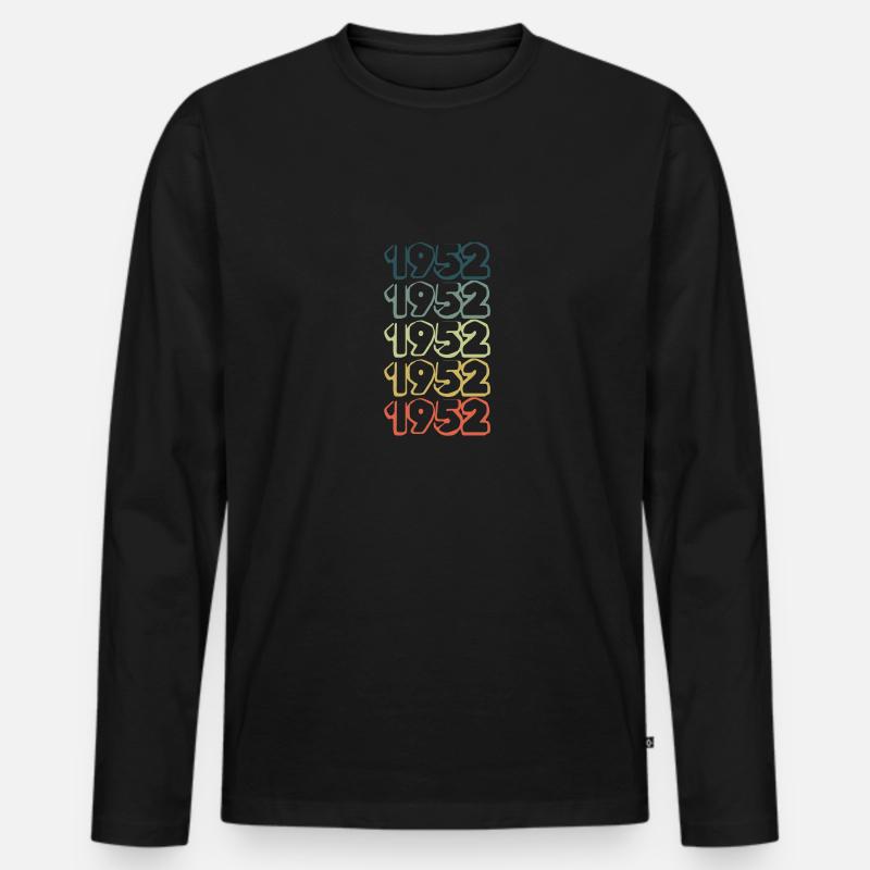 1952 - Männer Premium Bio Langarmshirt - Schwarz