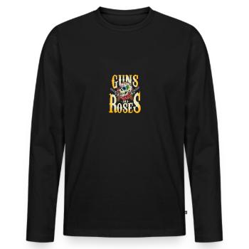 Guns et Roses - T-shirt manches longues Premium bio Homme - noir - Devant - Nico (187cm)