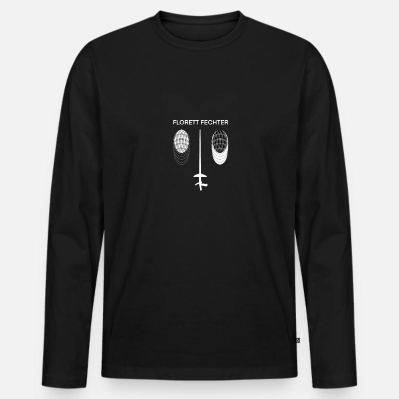 Fechten Fechter Florett Geschenk - Männer Premium Bio Langarmshirt - Schwarz