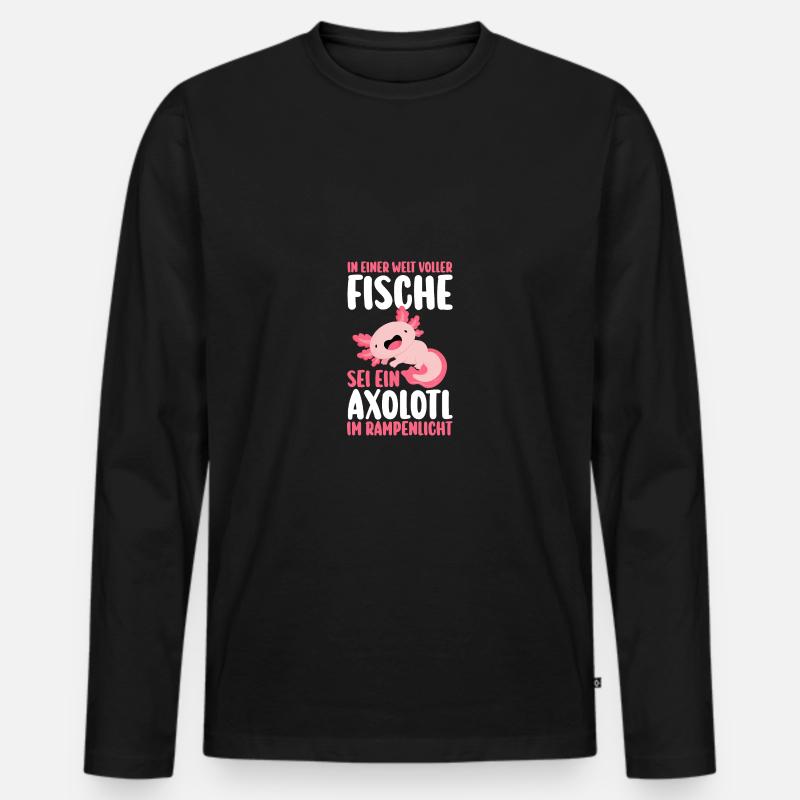 Axolotl - Männer Premium Bio Langarmshirt - Schwarz