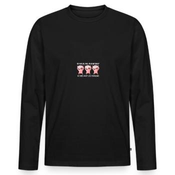 Cadeau agriculteur éleveur de cochons - T-shirt manches longues Premium bio Homme - noir - Devant - Nico (187cm)