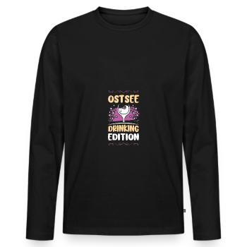 Vacances de fête sur la mer Baltique - T-shirt manches longues Premium bio Homme - noir - Devant - Nico (187cm)