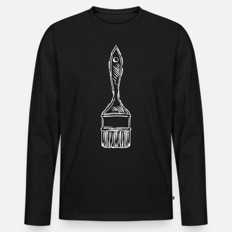 Brush painter master painter - Men's Premium Organic Long Sleeve Shirt - black