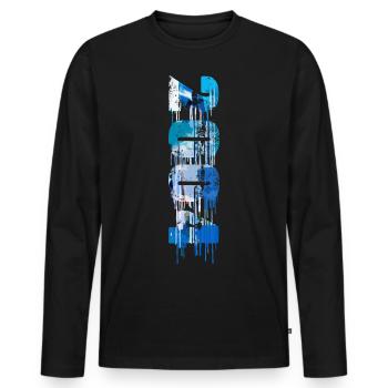 2004,vintage,18,anniversaire,graffiti,peinture - T-shirt manches longues Premium bio Homme - noir - Devant - Nico (187cm)