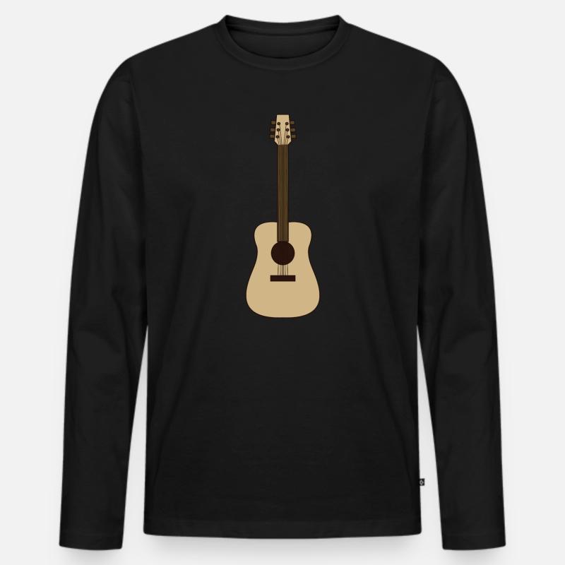Gitarre - Männer Premium Bio Langarmshirt - Schwarz