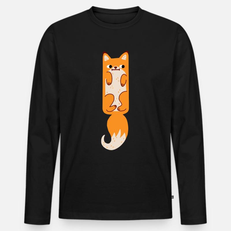 Fuchs - Männer Premium Bio Langarmshirt - Schwarz