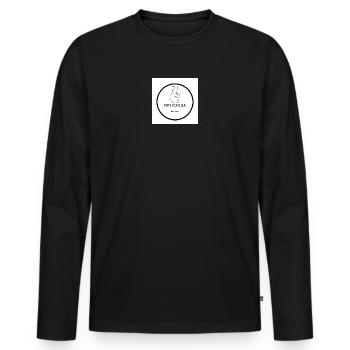 Delicious Peacehand Logo 2022 - Männer Premium Bio Langarmshirt - Schwarz - Vorne - Nico (187cm)