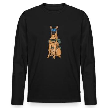 Malinois Belgischer Schäferhund Mechelaar Hund - Männer Premium Bio Langarmshirt - Schwarz - Vorne - Nico (187cm)