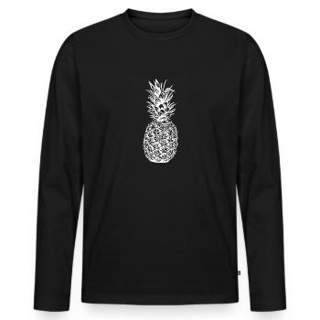 ananas - T-shirt manches longues Premium bio Homme - noir - Devant - Nico (187cm)