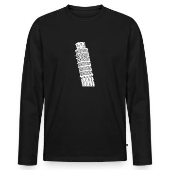 Leaning Tower of Pisa Italy Sight - Men's Premium Organic Long Sleeve Shirt - black - Front - Nico (187cm)