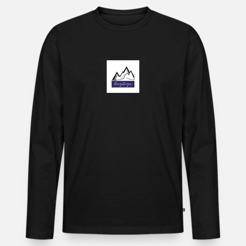Berge - Männer Premium Bio Langarmshirt - Schwarz