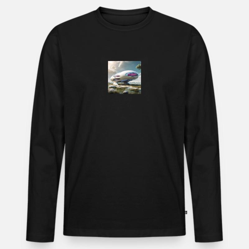 Utopian Future - Männer Premium Bio Langarmshirt - Schwarz