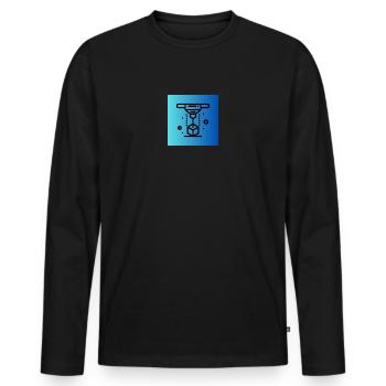 3D Druck - Männer Premium Bio Langarmshirt - Schwarz - Vorne - Nico (187cm)