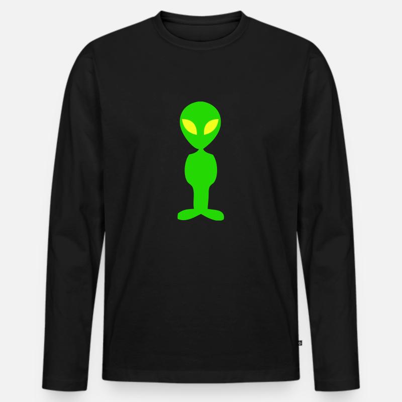 Alien - Männer Premium Bio Langarmshirt - Schwarz