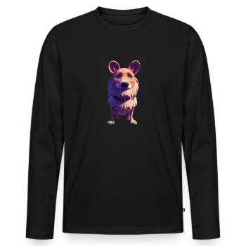 Bayerischer Gebirgsschweihund - Männer Premium Bio Langarmshirt - Schwarz - Vorne - Nico (187cm)