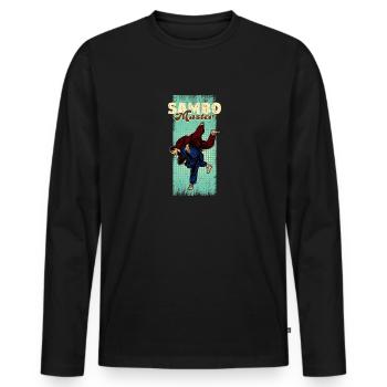 Sambo Autodéfense Lutte Arts martiaux - T-shirt manches longues Premium bio Homme - noir - Devant - Nico (187cm)