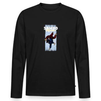 Sambo Autodéfense Lutte Arts martiaux - T-shirt manches longues Premium bio Homme - noir - Devant - Nico (187cm)