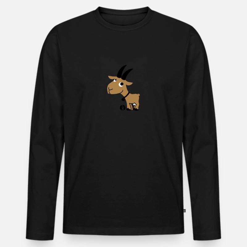 Ziege - Männer Premium Bio Langarmshirt - Schwarz