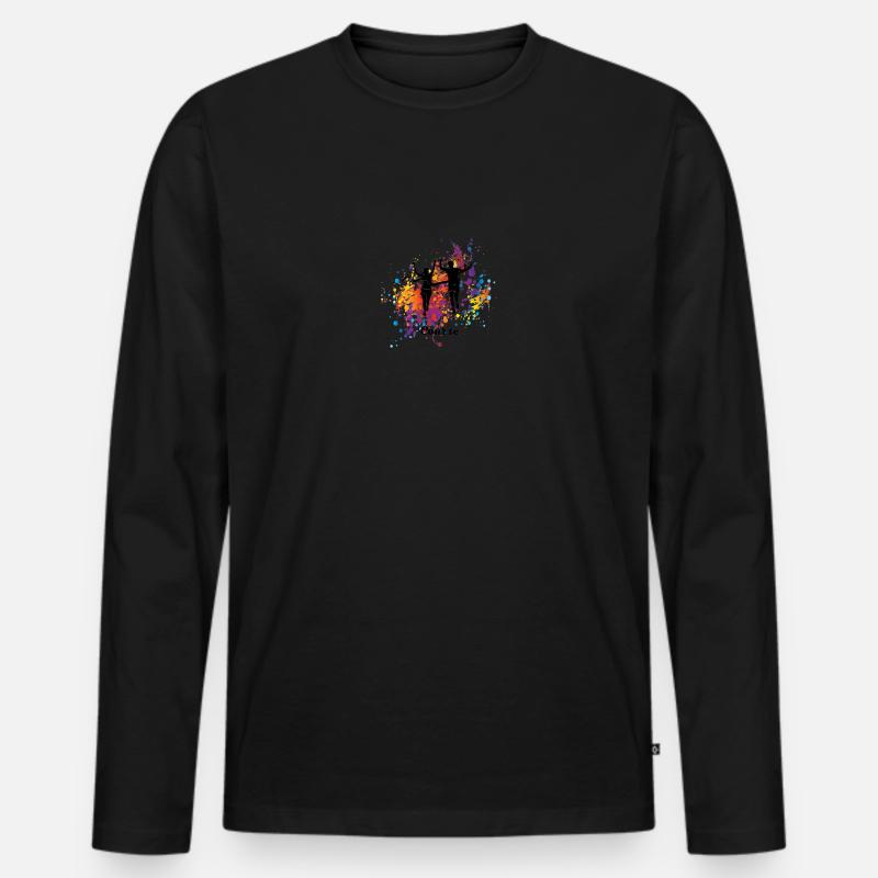Rennen - Männer Premium Bio Langarmshirt - Schwarz