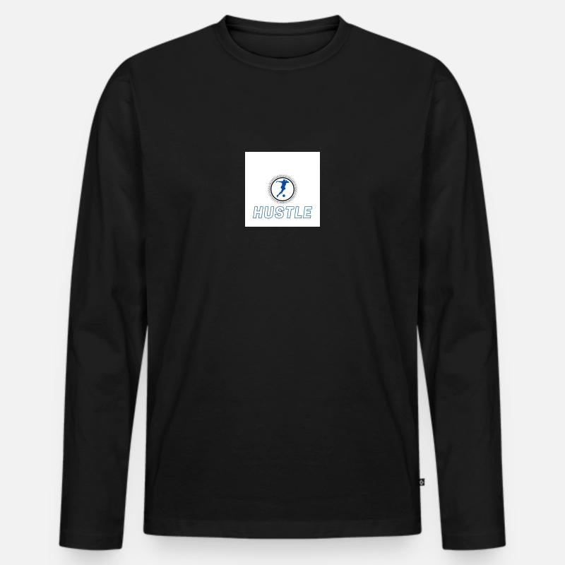 Hustle blau - Männer Premium Bio Langarmshirt - Schwarz