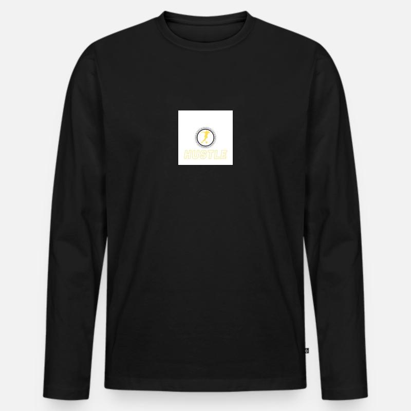 Hustle gelb - Männer Premium Bio Langarmshirt - Schwarz