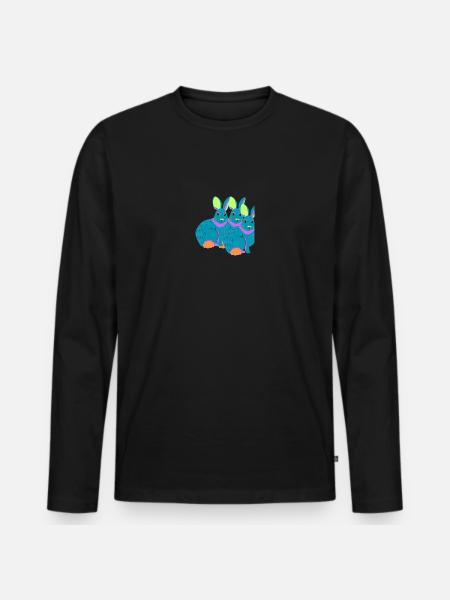 Rabbit family - Men's Premium Organic Long Sleeve Shirt - black
