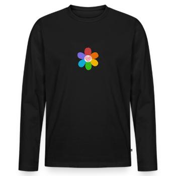 Flower Love - T-shirt manches longues Premium bio Homme - noir - Devant - Nico (187cm)