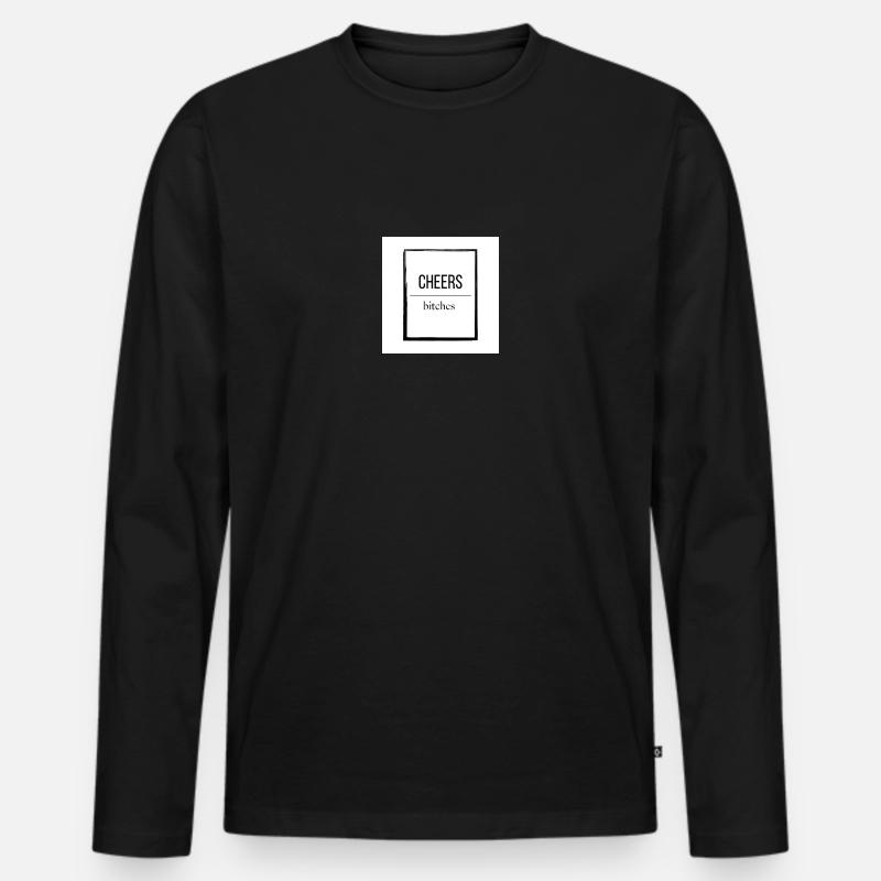 Cheers - Männer Premium Bio Langarmshirt - Schwarz