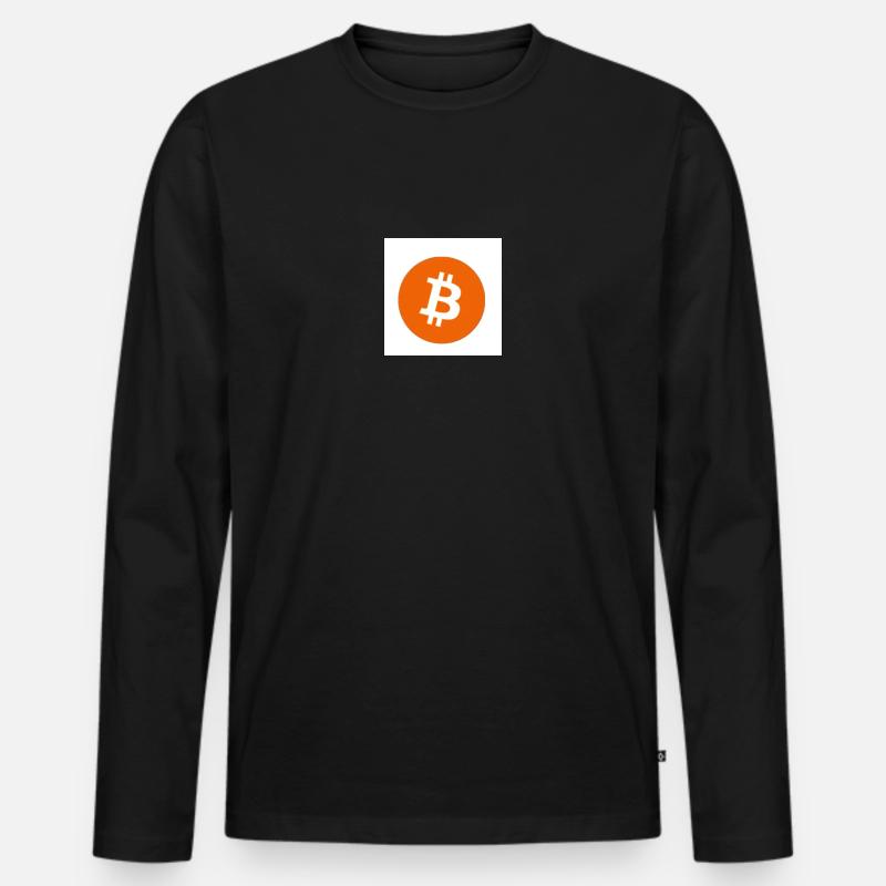 Bitcoin - Männer Premium Bio Langarmshirt - Schwarz