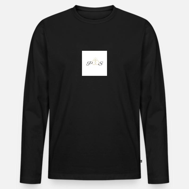 Personalisiert - Männer Premium Bio Langarmshirt - Schwarz