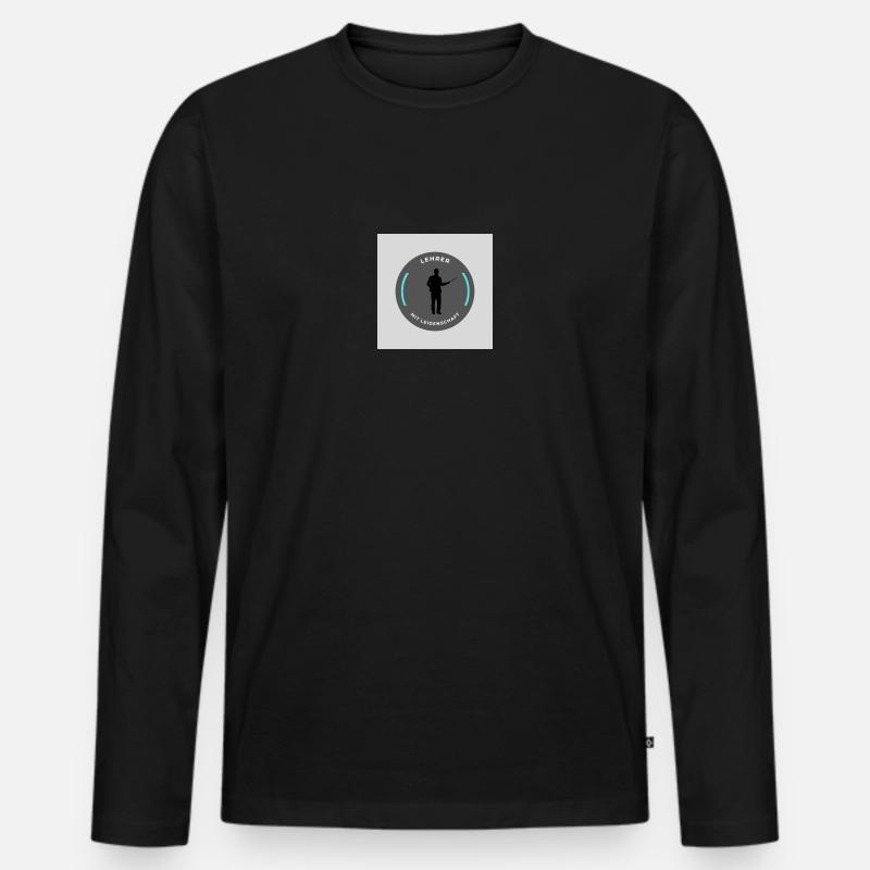 Lehrer mit Leidenschaft - Männer Premium Bio Langarmshirt - Schwarz